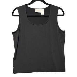 Liz‎ Claiborne Black Sleeveless Scoop Neck Tank Top M Polyester Spandex